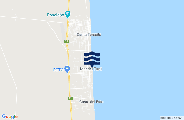 Mapa de mareas Partido de La Costa, Argentina