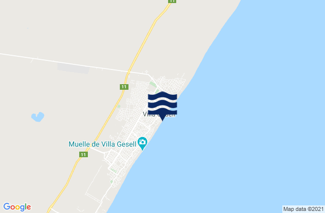 Mapa de mareas Partido de Villa Gesell, Argentina