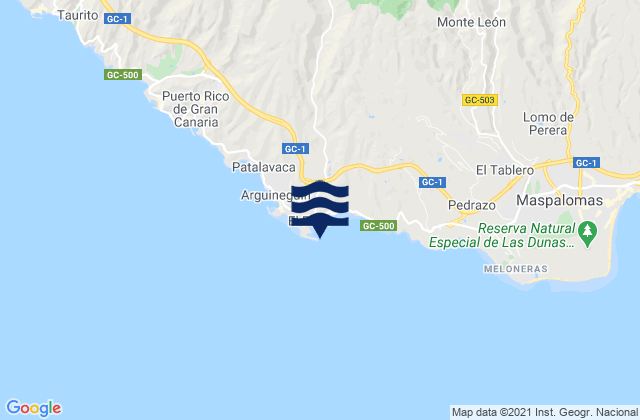 Mapa de mareas Pasito Blanco (Gran Canaria), Spain