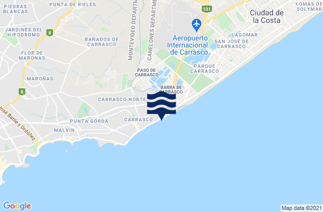 Mapa de mareas Paso de Carrasco, Uruguay