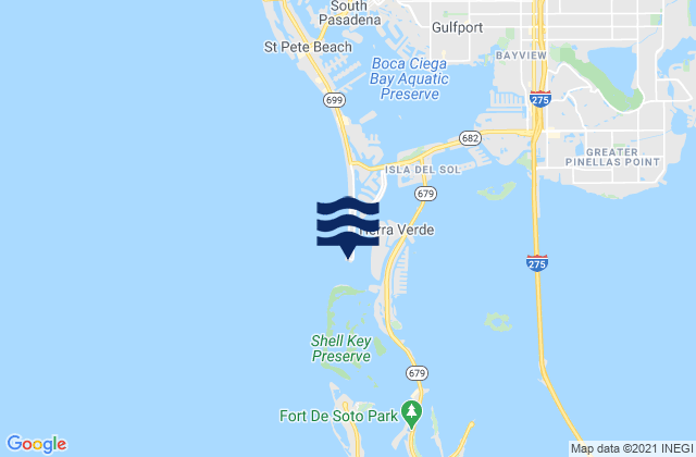 Mapa de mareas Pass-A-Grille Jetty, United States