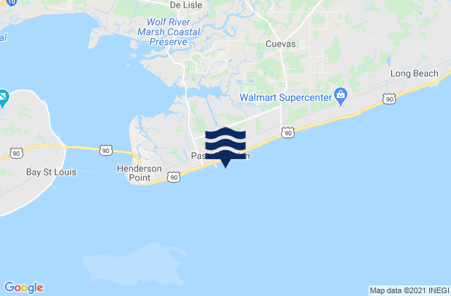 Mapa de mareas Pass Christian Yacht Club Mississippi Sound, United States