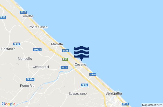 Mapa de mareas Passo Ripe, Italy