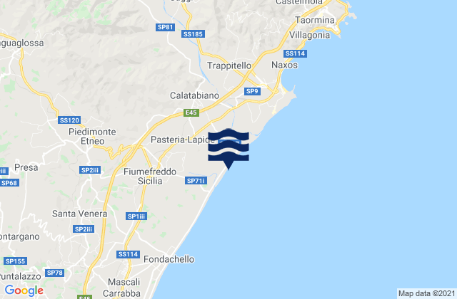 Mapa de mareas Pasteria-Lapide, Italy