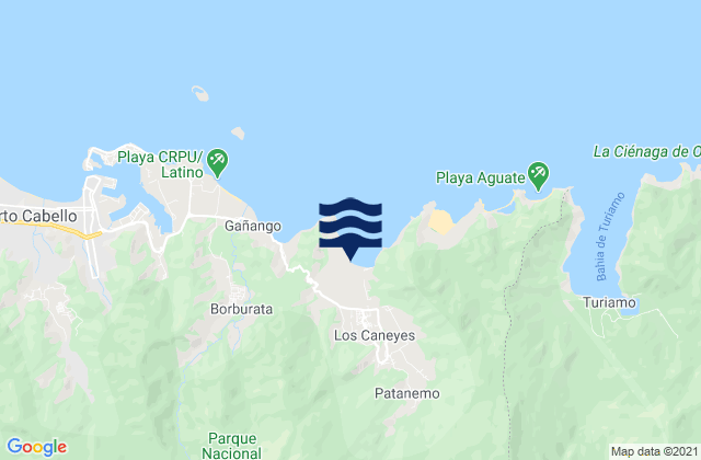 Mapa de mareas Patanemo, Venezuela