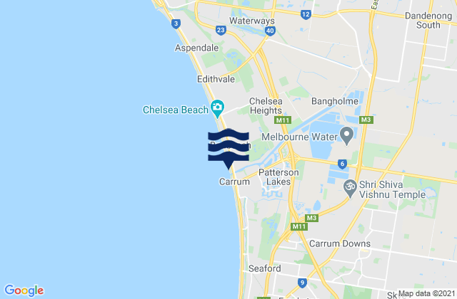 Mapa de mareas Patterson Lakes, Australia