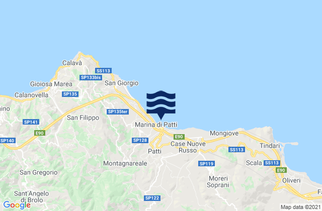 Mapa de mareas Patti, Italy