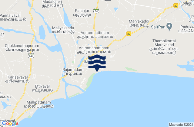 Mapa de mareas Pattukkottai, India