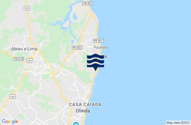 Mapa de mareas Paulista, Brazil