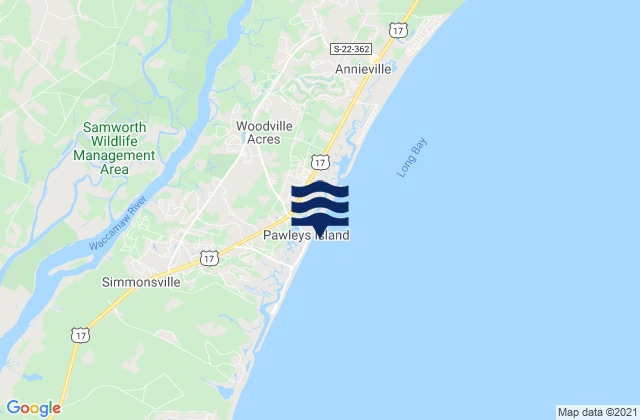 Mapa de mareas Pawleys Island Pier (ocean), United States