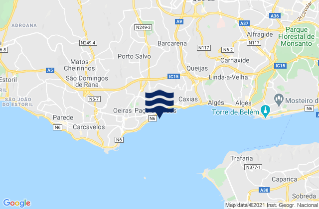 Mapa de mareas Paço de Arcos, Portugal