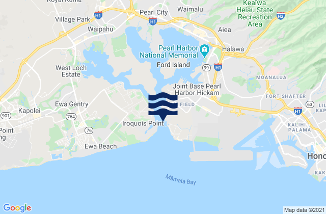 Mapa de mareas Pearl Harbor Entrance (Bishop Point), United States