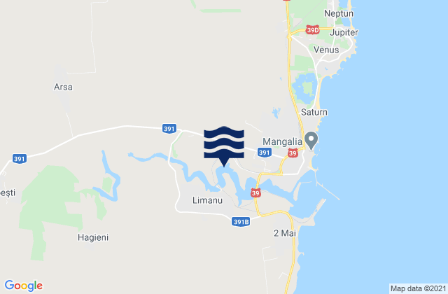 Mapa de mareas Pecineaga, Romania