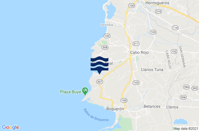 Mapa de mareas Pedernales Barrio, Puerto Rico