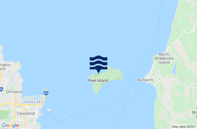 Mapa de mareas Peel Island, Australia