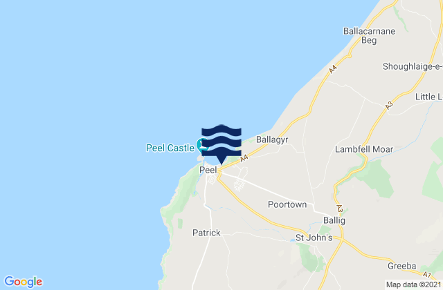 Mapa de mareas Peel, Isle of Man