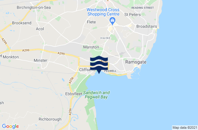 Mapa de mareas Pegwell Bay Beach, United Kingdom