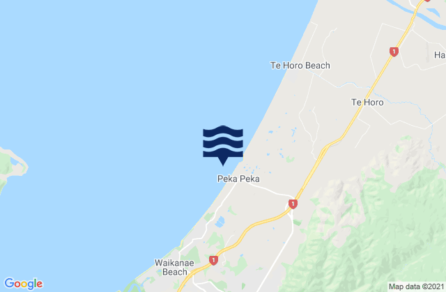 Mapa de mareas Peka Peka Beach, New Zealand