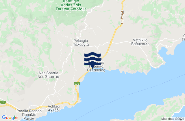 Mapa de mareas Pelasgía, Greece