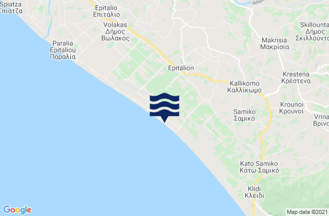 Mapa de mareas Pelópi, Greece