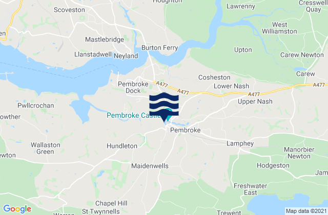 Mapa de mareas Pembroke, United Kingdom