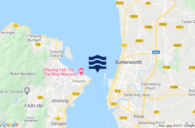 Mapa de mareas Penang Harbour, Malaysia