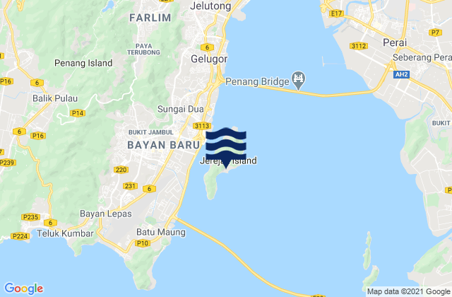 Mapa de mareas Penang Shipyard, Malaysia
