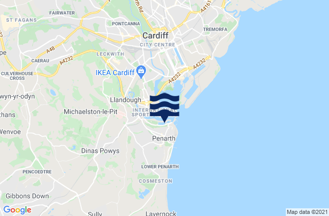 Mapa de mareas Penarth, United Kingdom