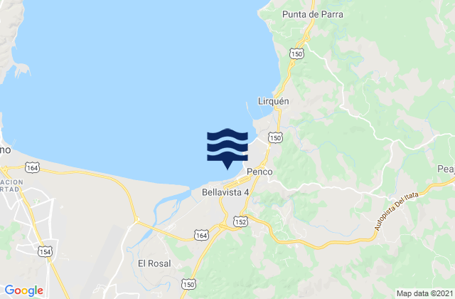 Mapa de mareas Penco, Chile