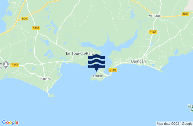Mapa de mareas Penerf, France