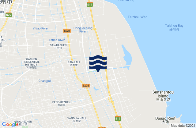 Mapa de mareas Pengjie, China
