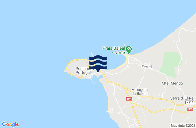 Mapa de mareas Peniche, Portugal