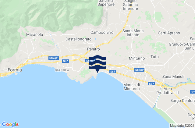 Mapa de mareas Penitro, Italy