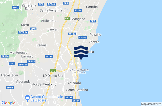 Mapa de mareas Pennisi, Italy