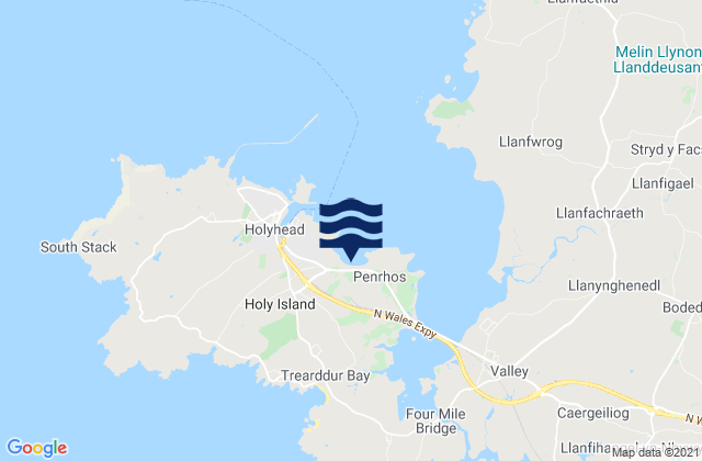Mapa de mareas Penrhos Beach, United Kingdom