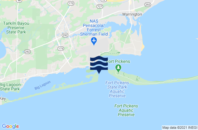 Mapa de mareas Pensacola Bay Entrance, United States