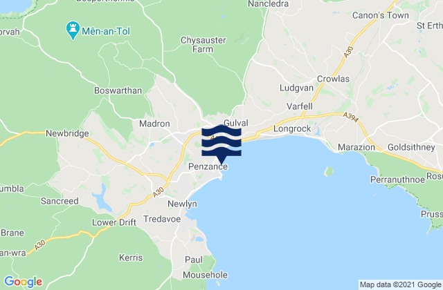 Mapa de mareas Penzance, United Kingdom