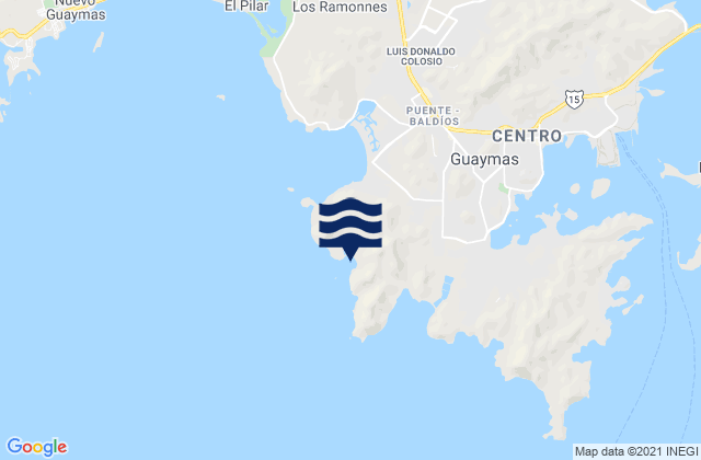 Mapa de mareas Península de Guaymas, Mexico
