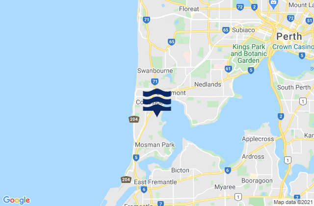Mapa de mareas Peppermint Grove, Australia