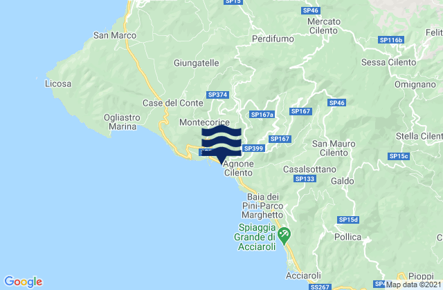 Mapa de mareas Perdifumo, Italy