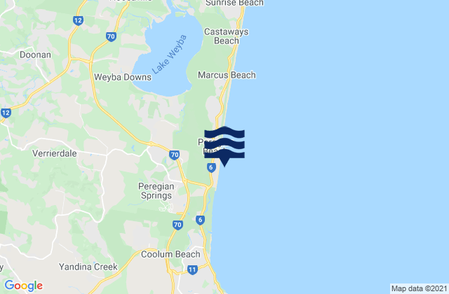 Mapa de mareas Peregian Springs, Australia