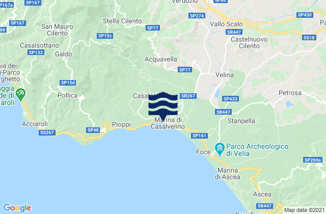 Mapa de mareas Perito, Italy