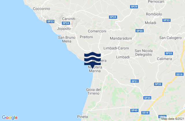 Mapa de mareas Pernocari-Presinaci, Italy