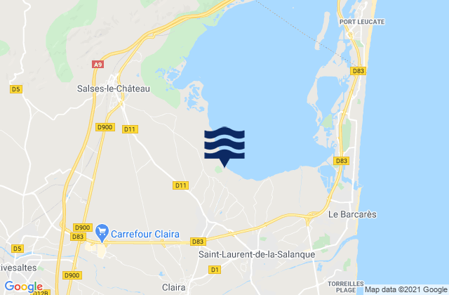 Mapa de mareas Perpignan, France