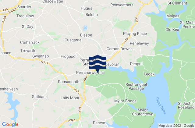 Mapa de mareas Perranarworthal, United Kingdom