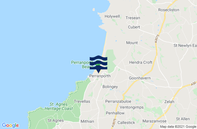 Mapa de mareas Perranporth, United Kingdom