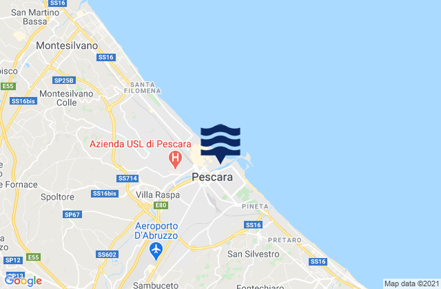 Mapa de mareas Pescara, Italy