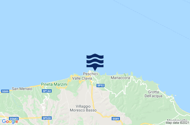 Mapa de mareas Peschici, Italy
