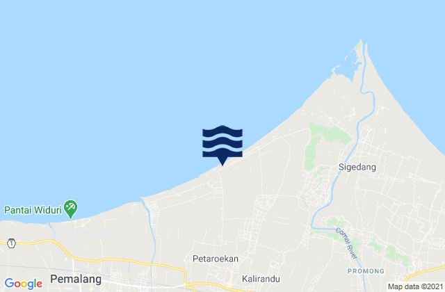 Mapa de mareas Petarukan, Indonesia