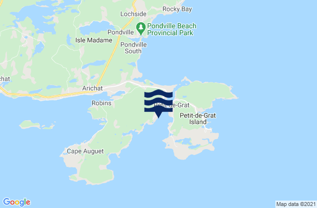 Mapa de mareas Petit De Grat, Canada